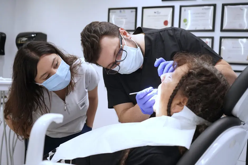 Dentist check to patient