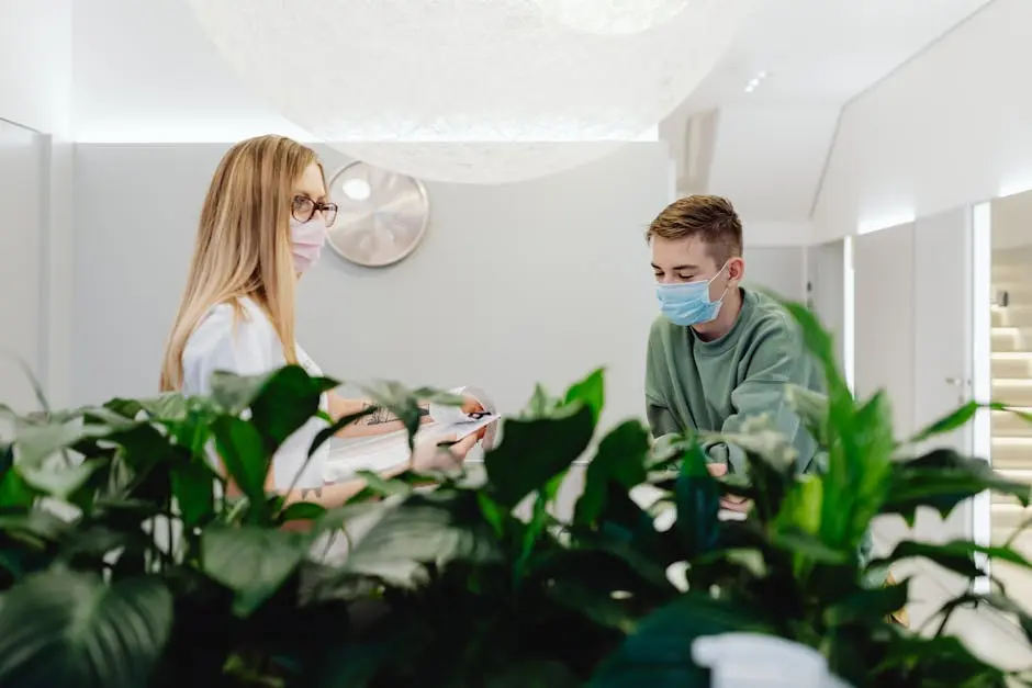 Nurse and masked patient